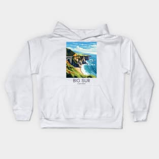 A Pop Art Travel Print of Big Sur - California - US Kids Hoodie